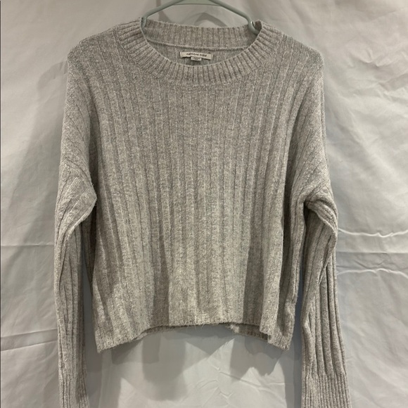 Gray Ribbed Knit Sweater - Picture 4 of 4
